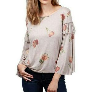 Lucky Brand Duquet Floral Ruffle Top